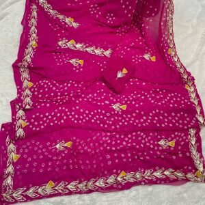 Half Pure Shiffon Bandhej Saree