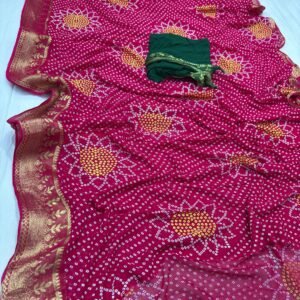 Jaipuri Bandhej Design Saree